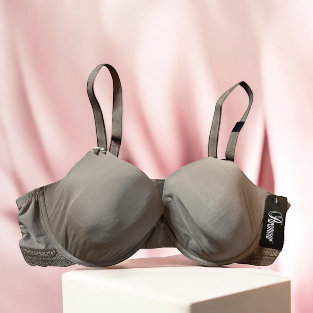 Paramour Gorgeous Underwire‎ Bra 42C Mink Brown Lace NWT